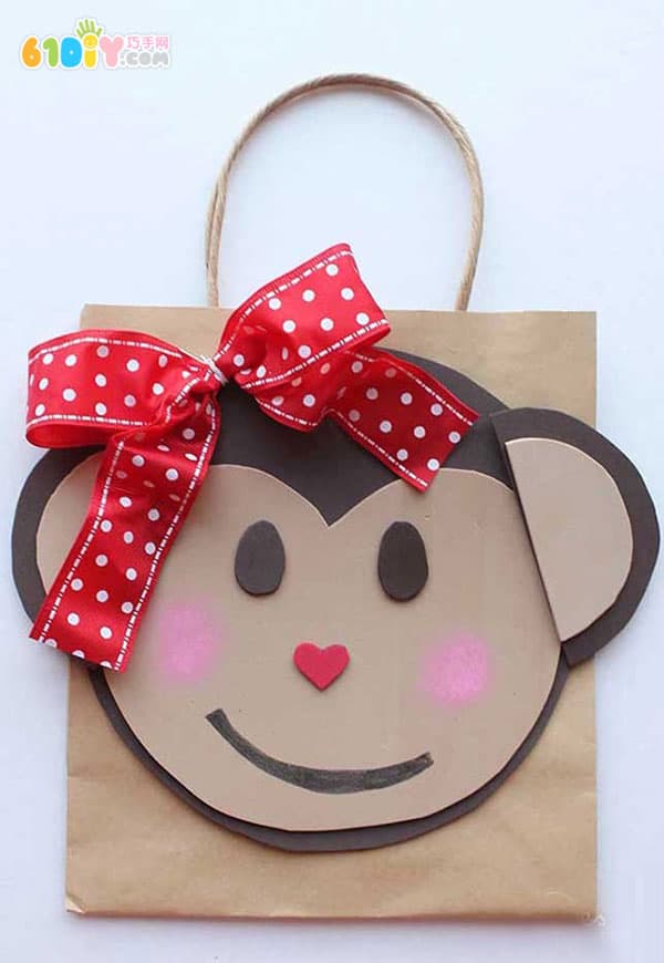 Monkey paper bag handmade