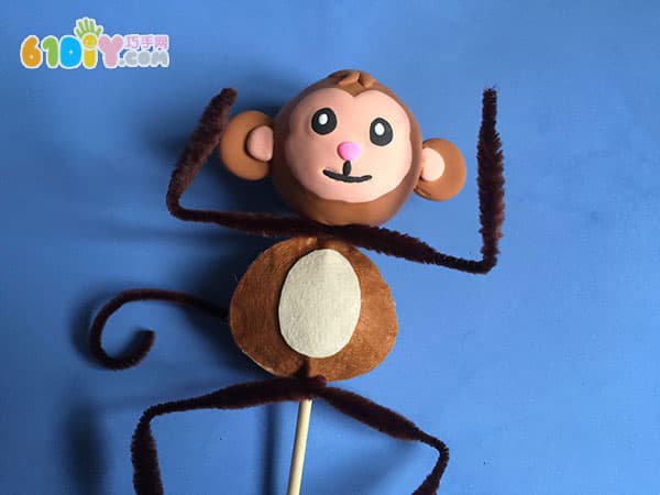 Child monkey year handmade naughty little monkey