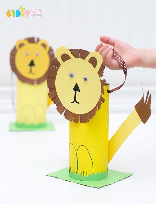 Children's handmade tutorial - cute paper tube lion