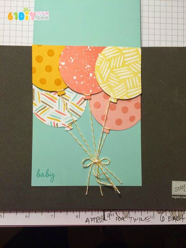 New year handmade beautiful balloon greeting card making