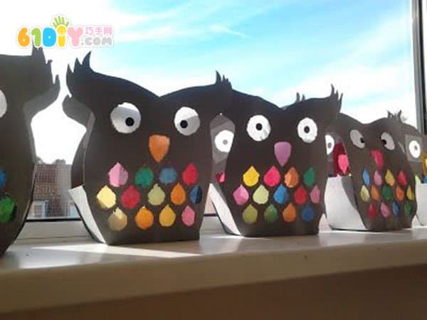 Lantern Festival Children Making Owl Cartoon Lantern