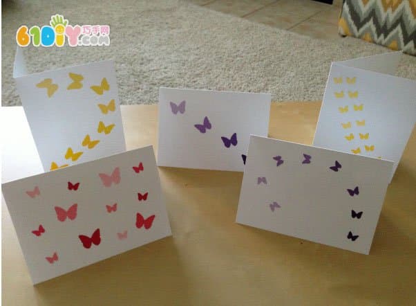 New Year greeting card simple beautiful butterfly card