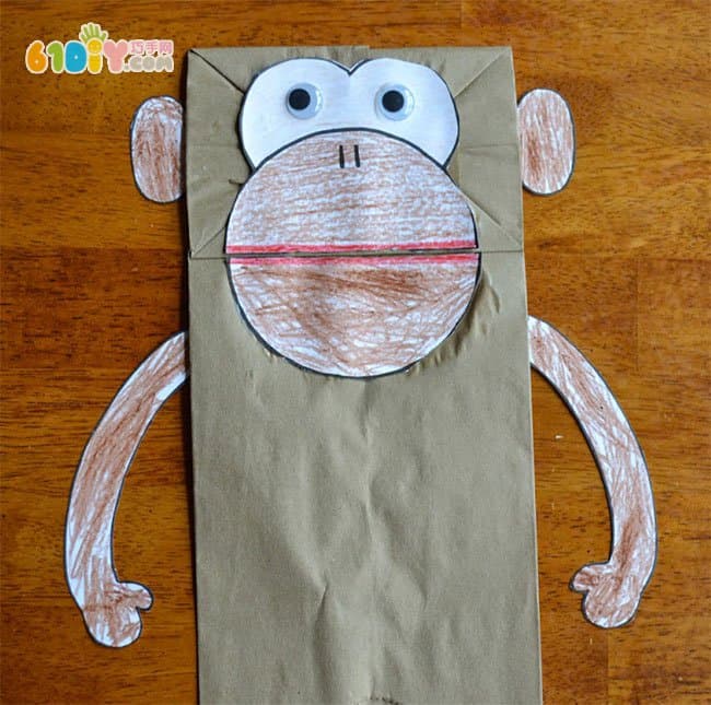 Children's handmade monkey hand puppet