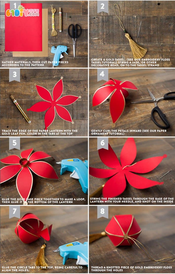 DIY making Chinese style new year paper lanterns