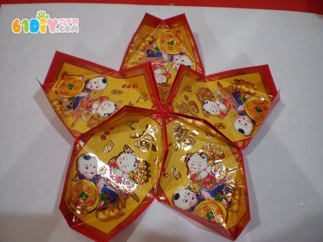 Lantern Festival DIY heart-shaped red envelope lantern making process