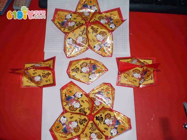 Lantern Festival DIY heart-shaped red envelope lantern making process