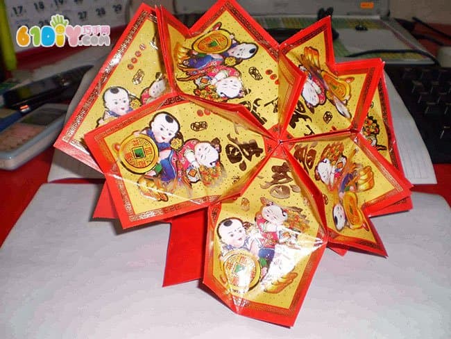 Lantern Festival DIY heart-shaped red envelope lantern making process