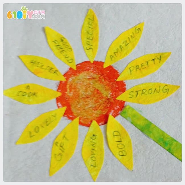 Children making the 38th Women's Day Flower Card