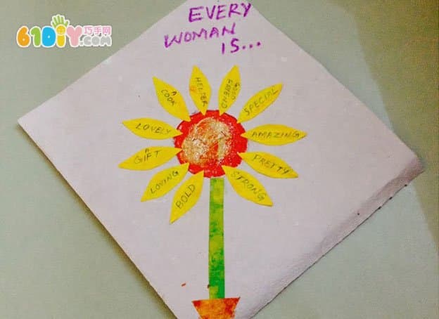 Children making the 38th Women's Day Flower Card