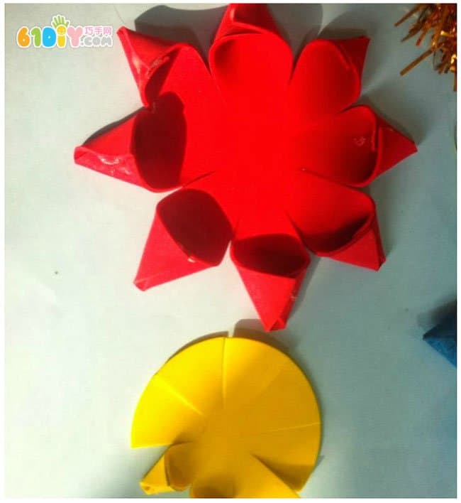 Handmade three-dimensional flowers for women's day