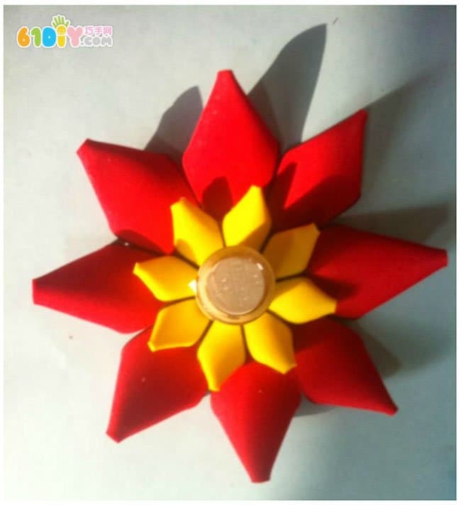 Handmade three-dimensional flowers for women's day