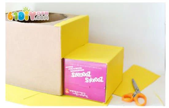 Kindergarten play teaching aid carton car DIY