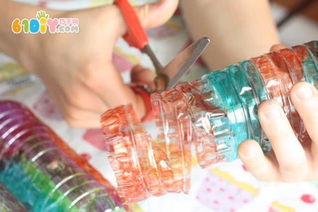 Spring handmade mineral water bottle DIY beautiful spiral ornaments