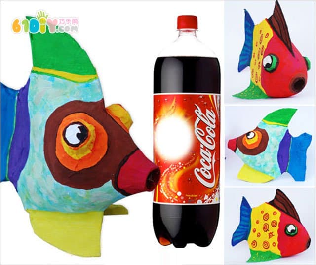 Coke bottle creative DIY making colorful fish