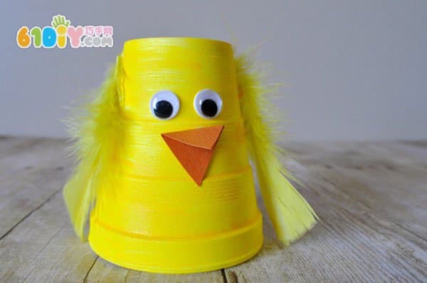 Toddler spring handmade paper cup chick