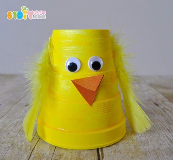 Toddler spring handmade paper cup chick