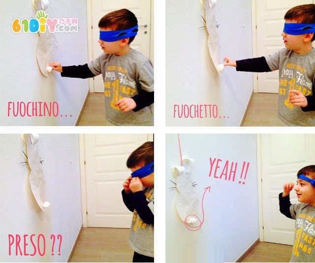 Toddler games: stick the tail to the rabbit