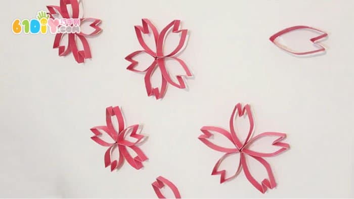 Paper tube cherry wall decoration