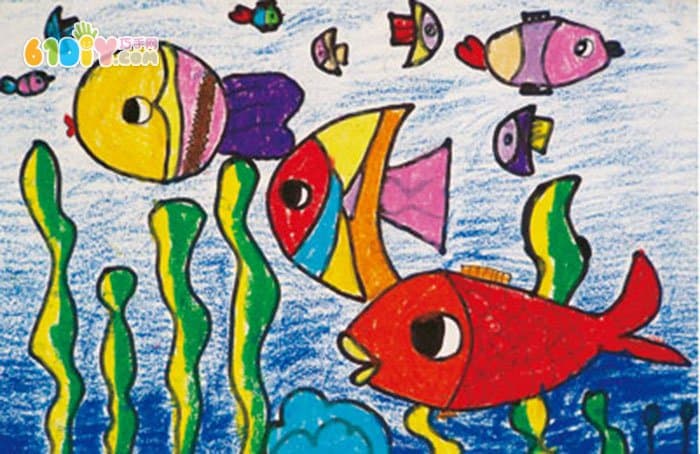 Underwater world children's paintings