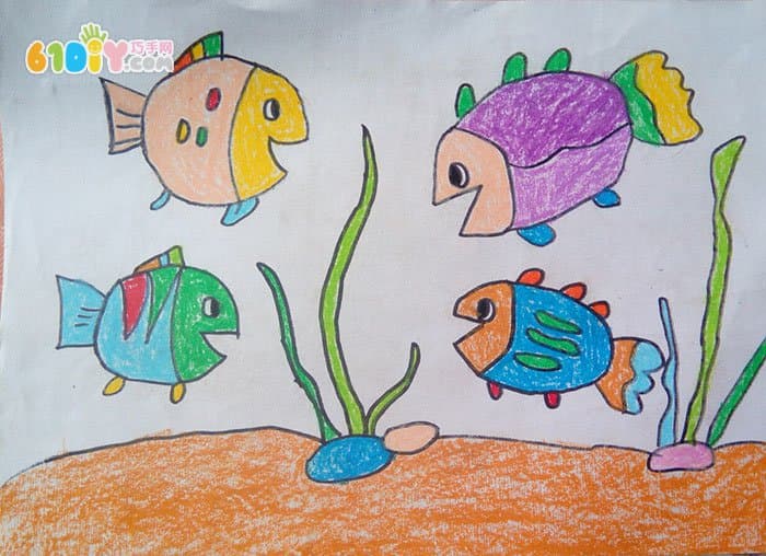 Underwater world children's paintings