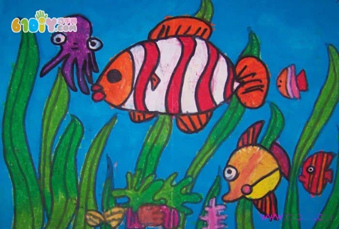 Underwater world children's paintings