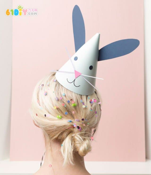 Rabbit handmade party hat