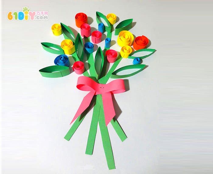 Mother's Day Children's Handmade Paper Bouquet Card