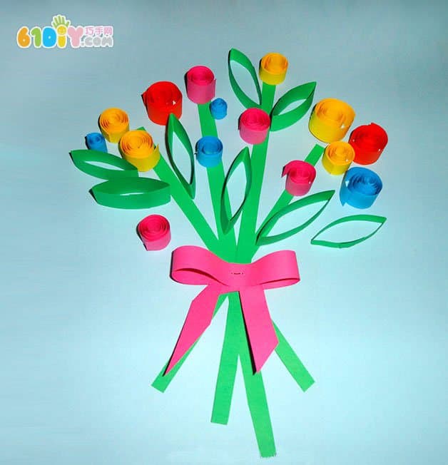 Mother's Day Children's Handmade Paper Bouquet Card