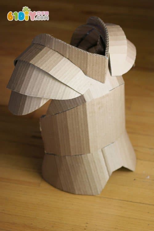 Waste cardboard armor artwork and production process