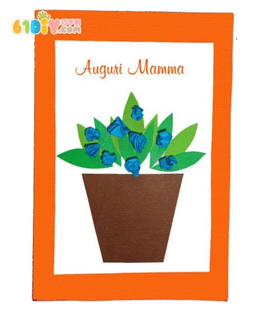 Mother's Day handmade greeting card Flowerpot card DIY
