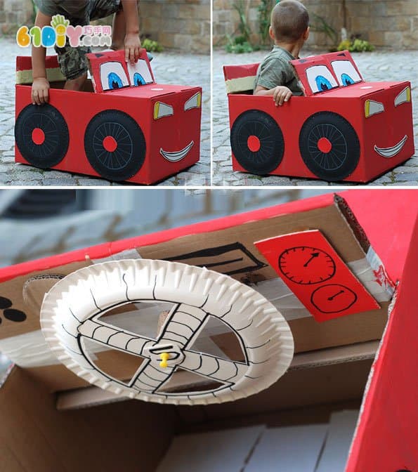 Waste carton making large toy car lightning McQueen