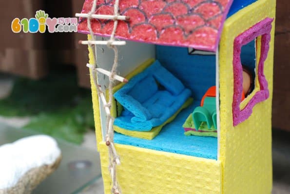 Children's DIY tutorial milk box making house