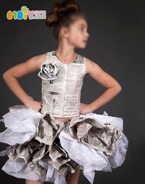 Kindergarten plastic bag making princess dress