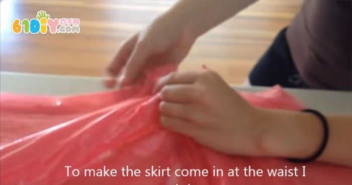 Plastic bag making fashion show dress gown