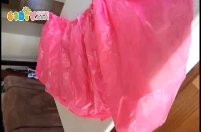 Plastic bag making fashion show dress gown