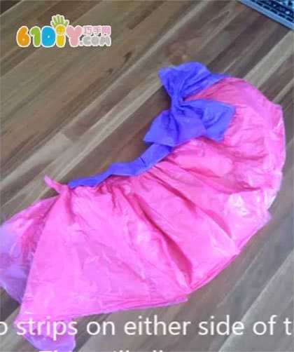 Plastic bag making fashion show dress gown