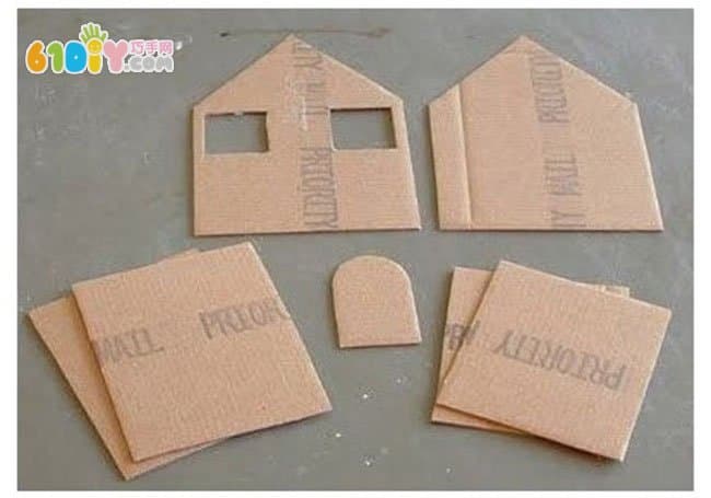 Waste cardboard fabric small house production tutorial