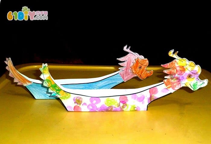 Children's handmade Dragon Boat Festival three-dimensional dragon boat