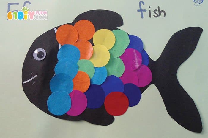 Kindergarten handmade beautiful colorful fish