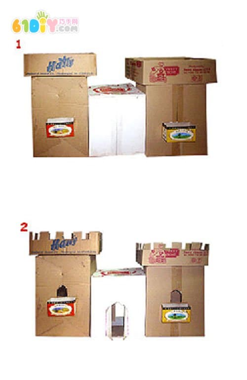 Children's toy making Carton Castle DIY