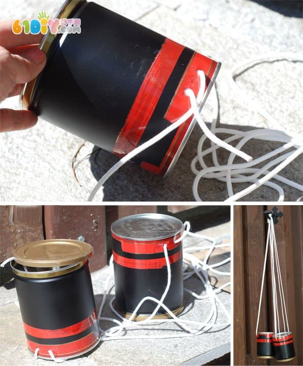 Milk powder cans waste making stilt toys