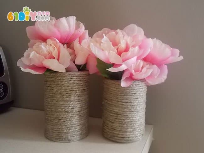 Hemp rope cans DIY making pen holder