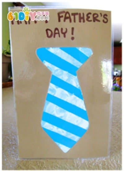 Father's Day handmade striped tie card