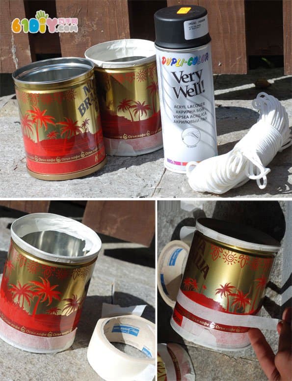 Milk powder cans waste making stilt toys