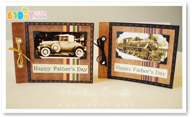 Father's Day retro greeting card handmade