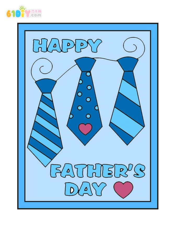 Father's Day Tie Coloring Card
