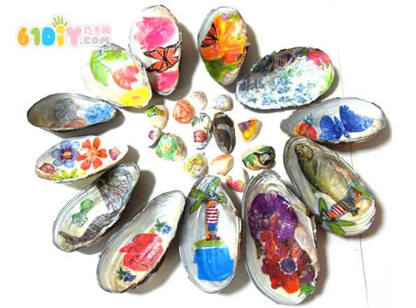 Children's DIY shell crafts