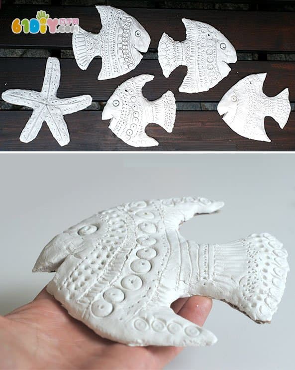 Children's creative clay handmade fish making