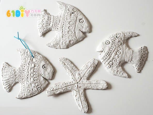 Children's creative clay handmade fish making