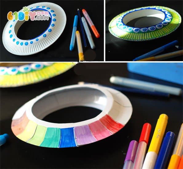 Children's toys DIY paper tray handmade Frisbee